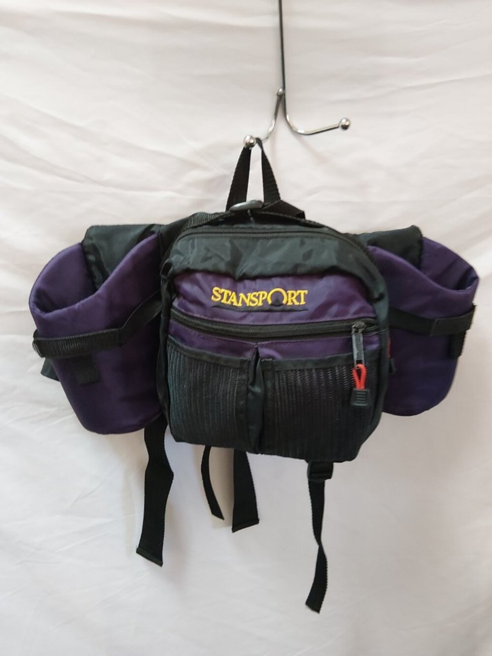 Stansport Waist Pack w/ 2 Water Bottle Holders Purple/Black Fanny Pack